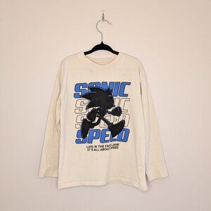 💜 2 for 30 💜 Zara Long Sleeve Cream Sonic the Hedgehog Shirt